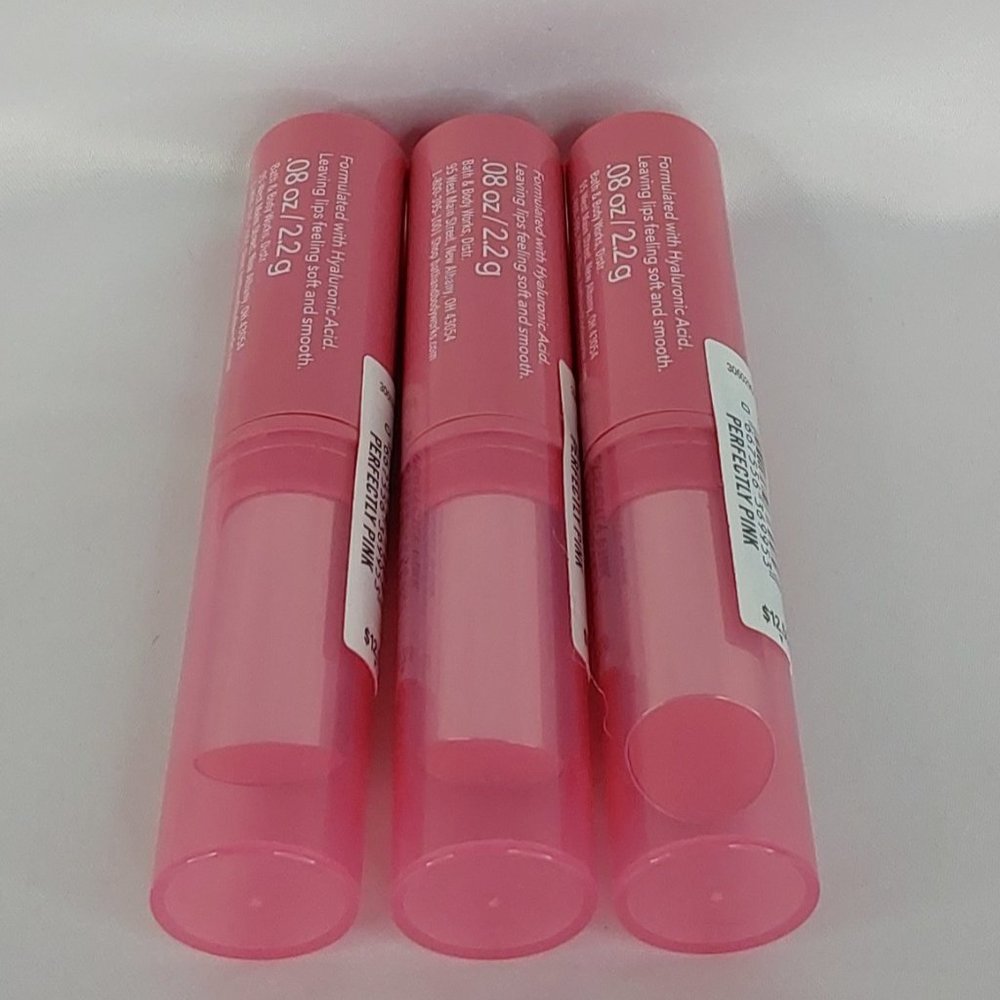 BATH & BODY WORKS 'PERFECTLY~PINK' NOURISHING LIP TINT 3-PIECE SET - Picture 11 of 14